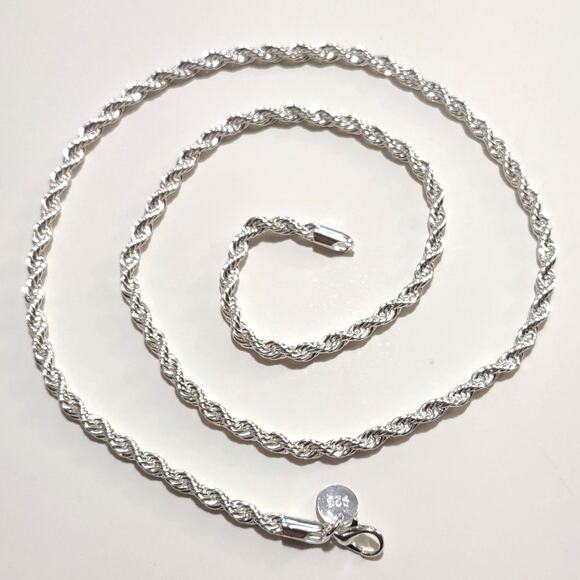 925 Silver Plated Necklace Sterling Diamond Cut Set Christmas Birthday Gift NEW